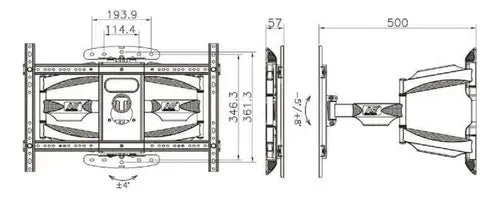 Soporte De Tv Nia L600 Articulado 40 A 80 Pulgadas Pared Negro