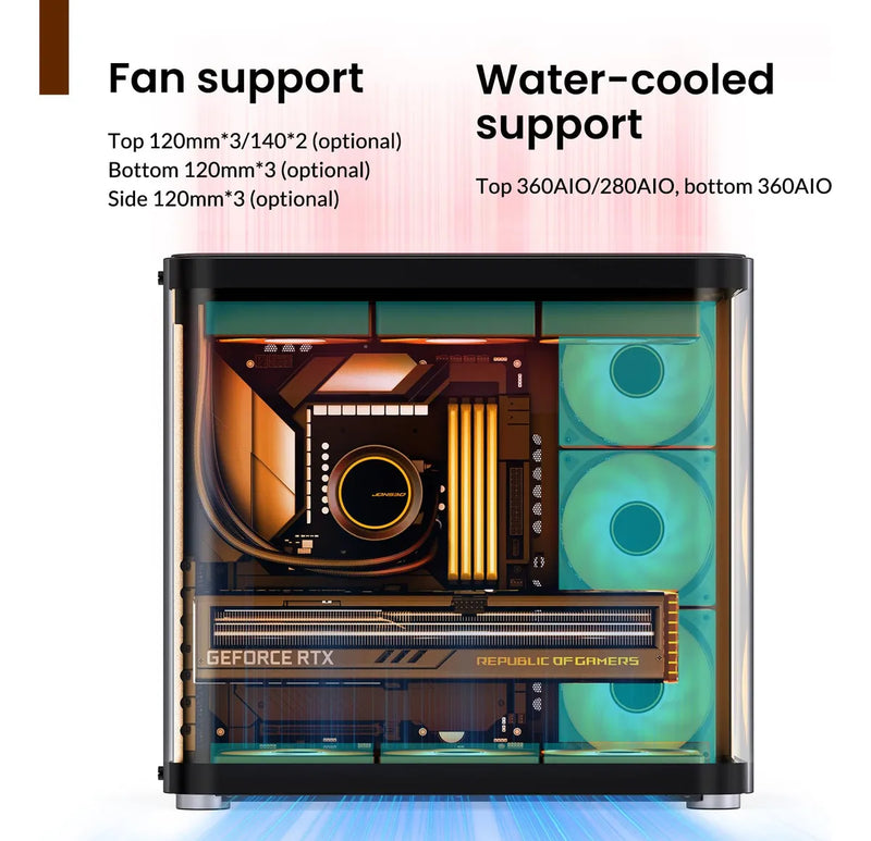 Jonsbo Tk-2 Negro Atx Mid-tower Pc Case, Diseno De Vidrio Hi