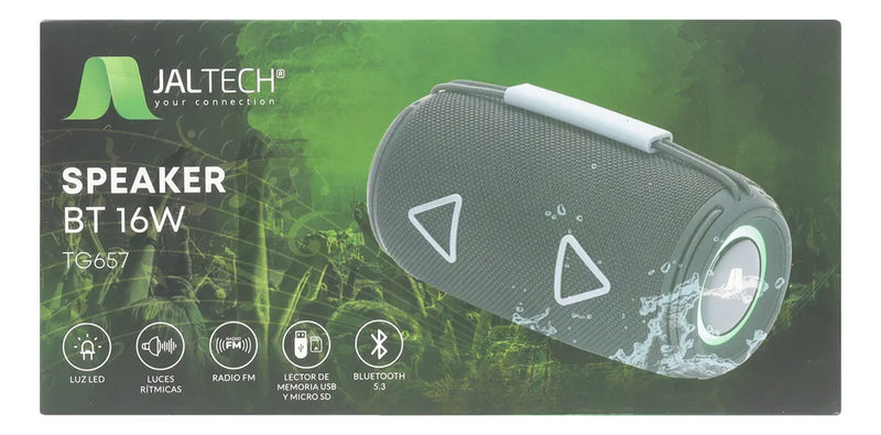 Parlante Bluetooth 16w Portátil Con Luces Led Jaltech Azul