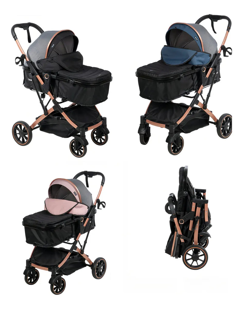 Coche Moises Compacto Ebaby Shiro Color Gris