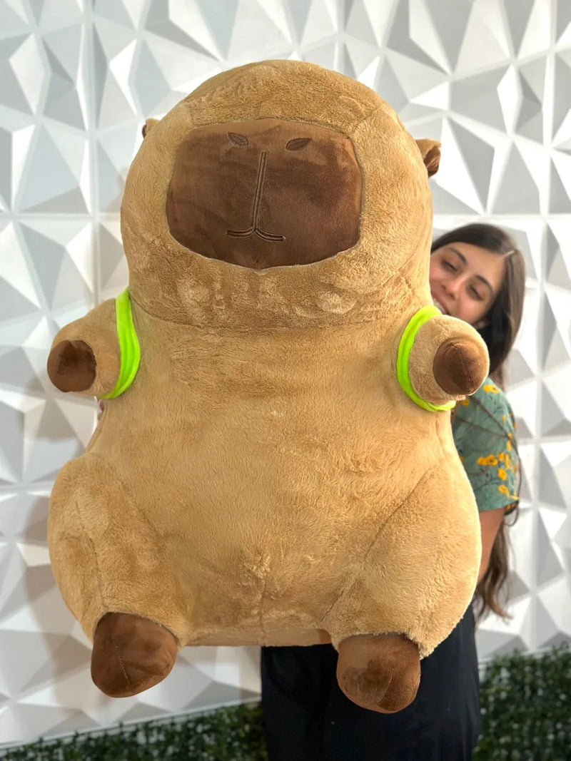 Capibara De Peluche Grande Realista Bonito Gigante 90cm Color Marrón Claro