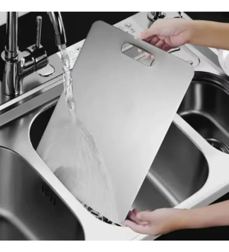 Tabla Corta Acero Inox Rectangular 34x23 Cm Tcaai Gris