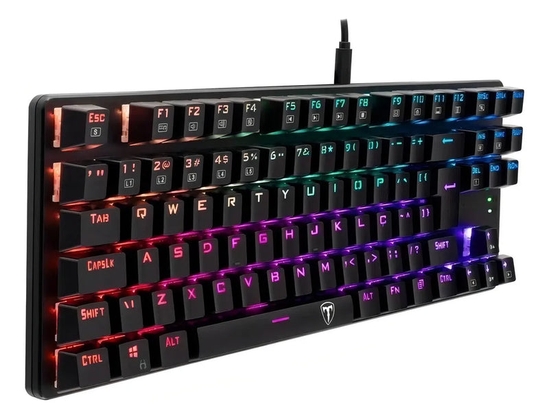 Teclado T-Dagger Bora QWERTY T-Dagger Red español color negro con luz RGB