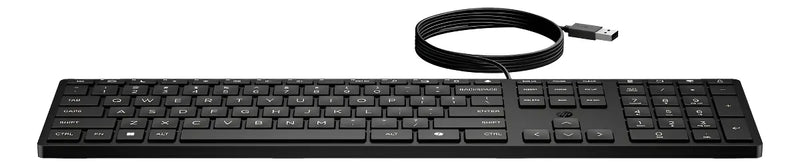Teclado Alámbrico Hp 320k Qwerty Inglés Us Color Negro