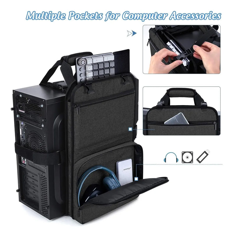 Trunab Pc Tower Correa De Transporte Con Asa, Soporte De Cin Black-1