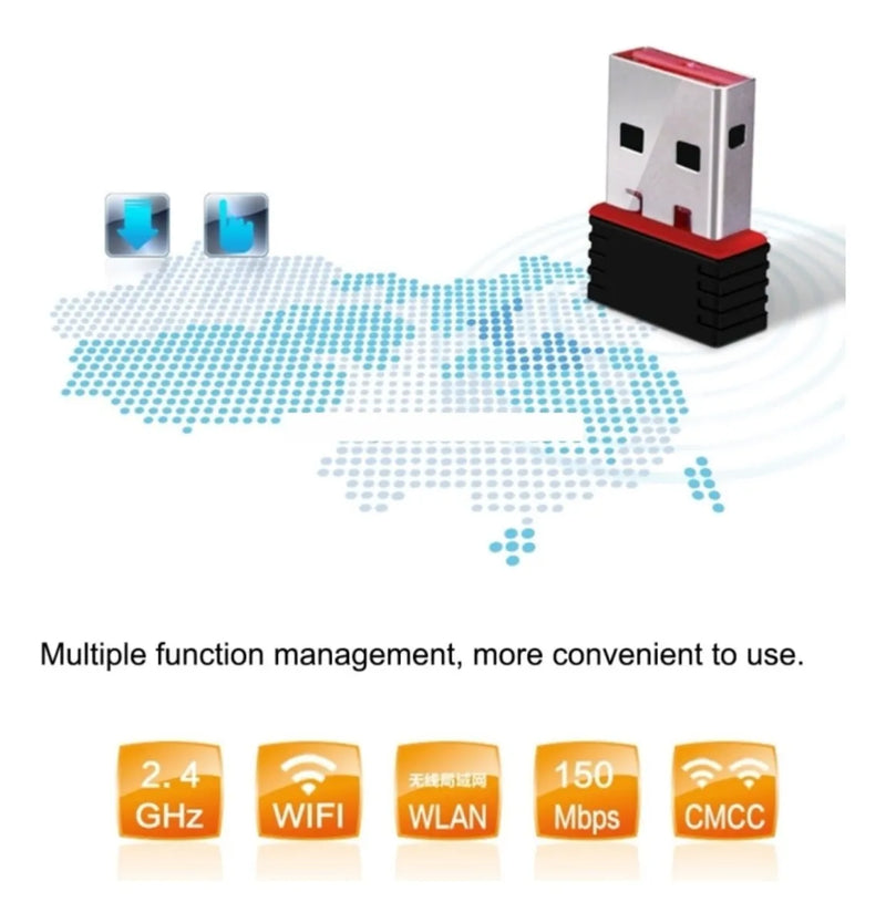 Tarjeta Adaptador Receptor Usb Wifi 150mbps 802.11n Pc