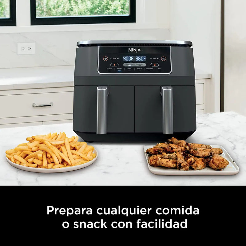Freidora De Aire 2 Canastas 7.6 Lts Ninja Dz201 Gris Color Gris oscuro