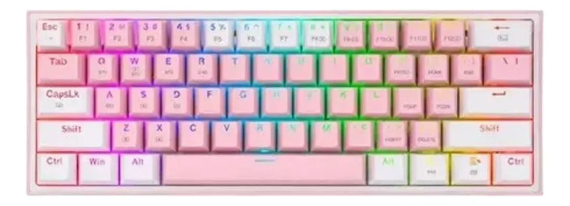 Teclado Redragon Fizz Pro K616-rgb Rosa/blanco Español Gamer Color Del Teclado Rosa Idioma Español Latinoamérica
