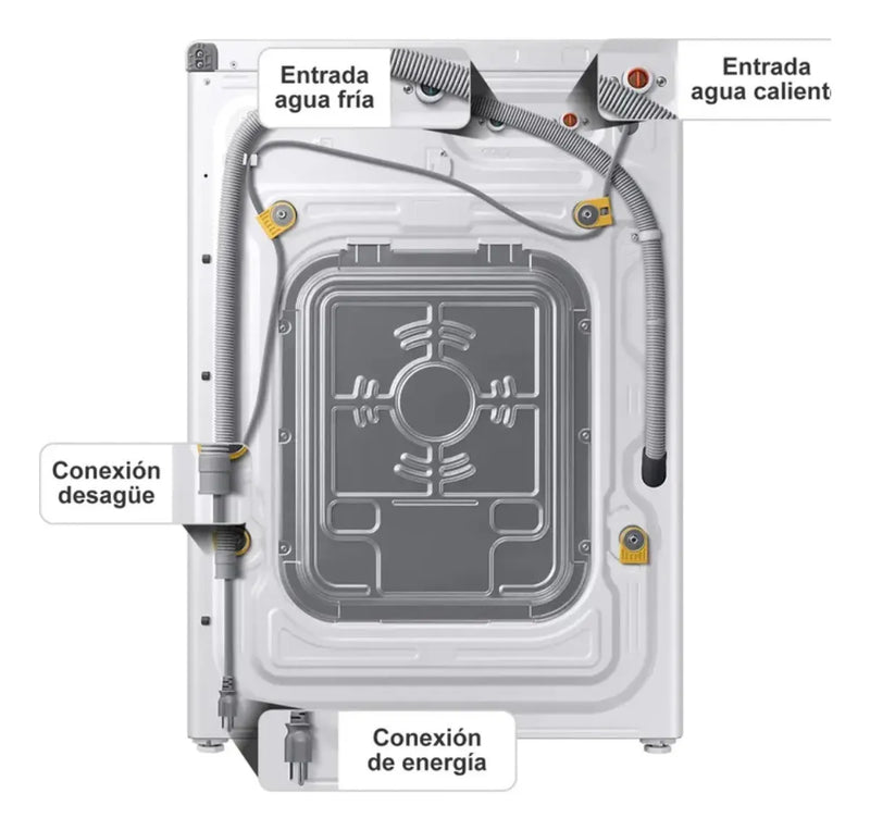 Lavadora Samsung Carga Frontal 20 Kilos Wf20t6000aw Blanca Blanco