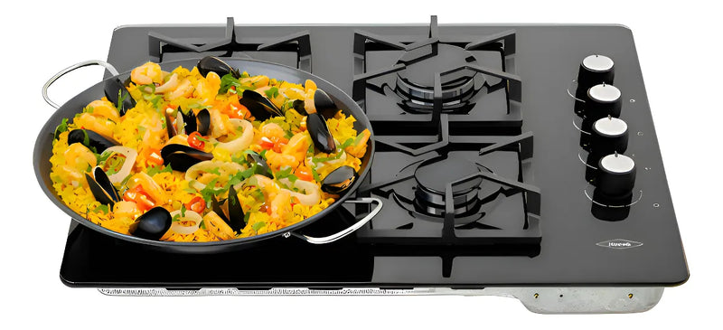 Estufa De Empotrar Tandoori Cristal 66x54 Gas Natural Haceb Color Negro