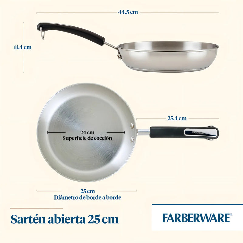 Sartén 25cm. Brilliance. Acero Inoxidable. Apto para cocinas de inducción. Faberware