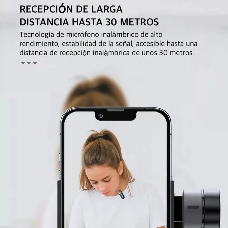 Micrófono Inalambrico De Solapa Tipo C Iphone Y PC Con Estuche De Carga Doble Receptor y Cancelación de Ruido y Antipop Vimai M8C-2 Negro
