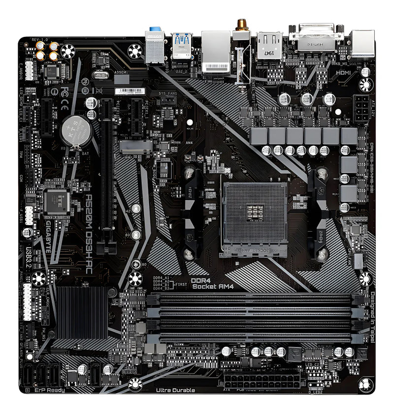 Motherboard Gigabyte A520m Ds3h Ac Am4 Wifi M.2 Nvme