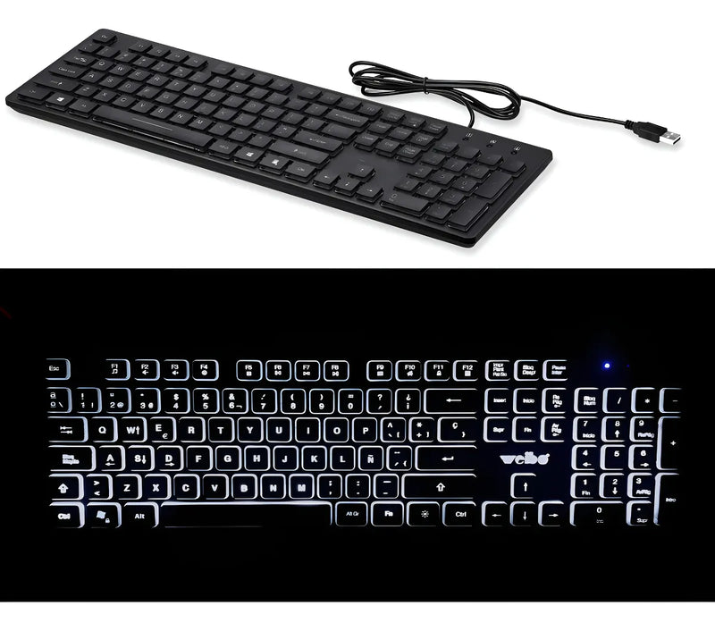 Teclado Gamer Usb Weibo Fc-560 Silencioso Con Luz Multimedia