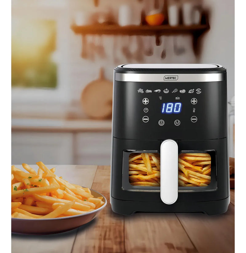 Freidora de aire digital Mertec 4.2L color negro