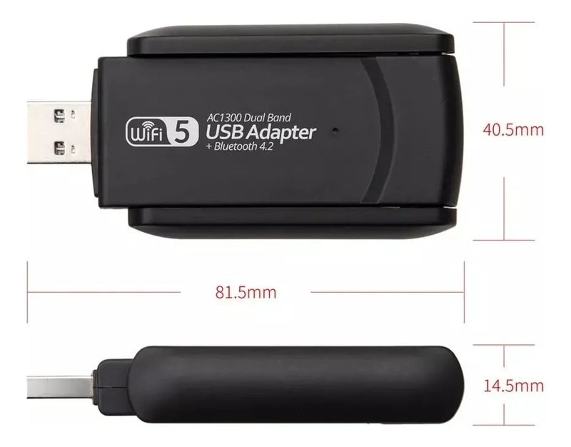 Adaptador Wifi Usb 3.0 Doble Banda 2.4/5g 1300 Mbps
