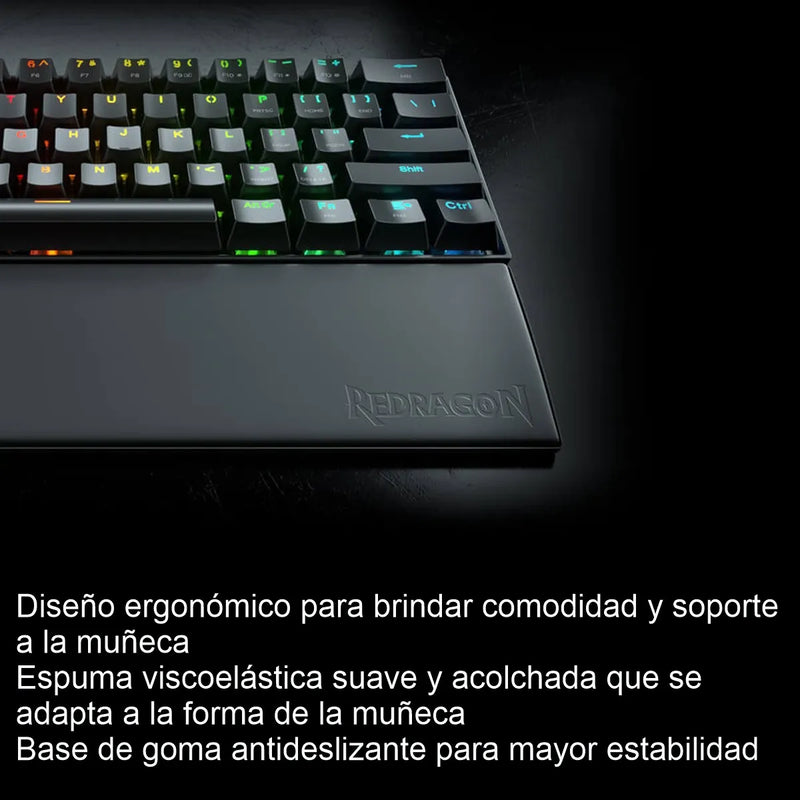 Reposamuñecas Meteor S, Redragon P035 / 60% 28.9x7.3x2cm Negro