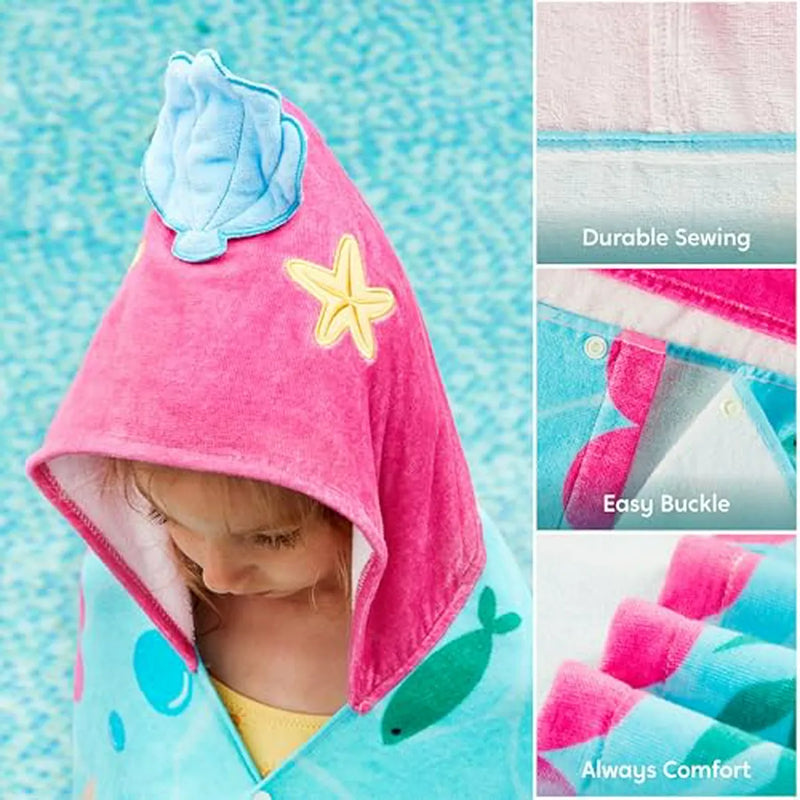 Toallas Con Capucha Sirena Para Niños Joiedomi: Suaves Y A