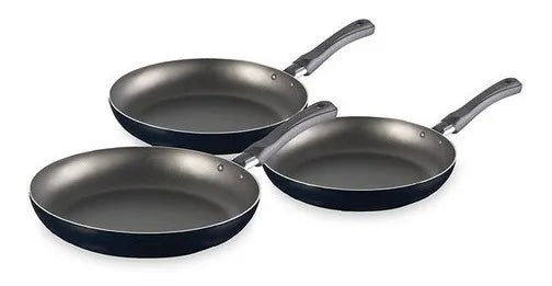 Juego De 3 Sartenes Imusa De 18 Cm, 20 Cm, 24 Cm Negro