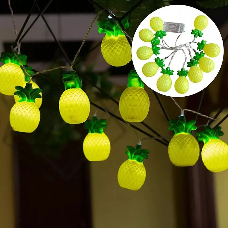 Instalación Hawaiana Luces Led Piña Lineal Portátil Fiestas Amarillo