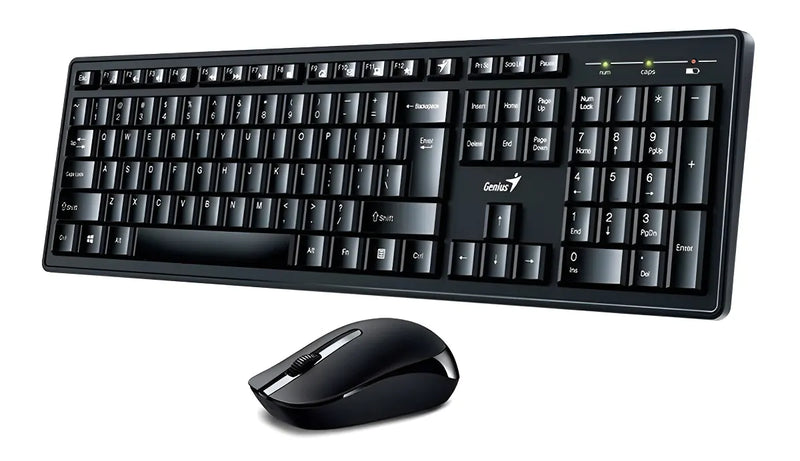 Combo Teclado Mouse Genius Km-8200 Inalambrico Español Pc Color Del Teclado Negro Color Del Mouse Negro