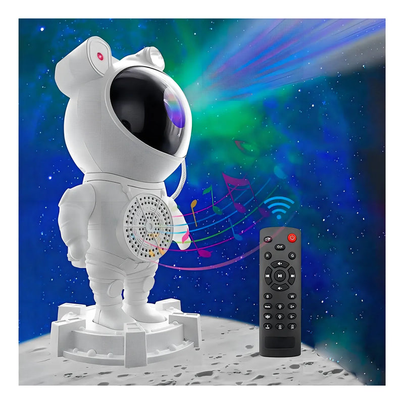 Parlante Bluetooth Proyector de galaxia Astronauta Color Blanco