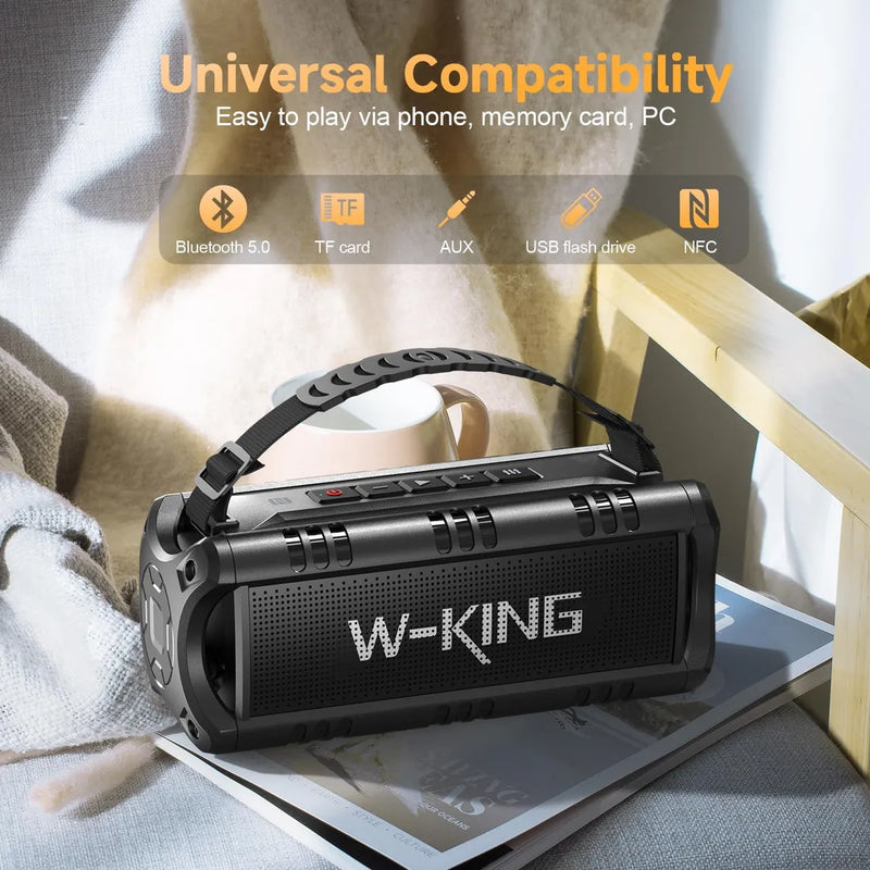 Altavoz Bluetooth W-king Potente Con Batería 24h