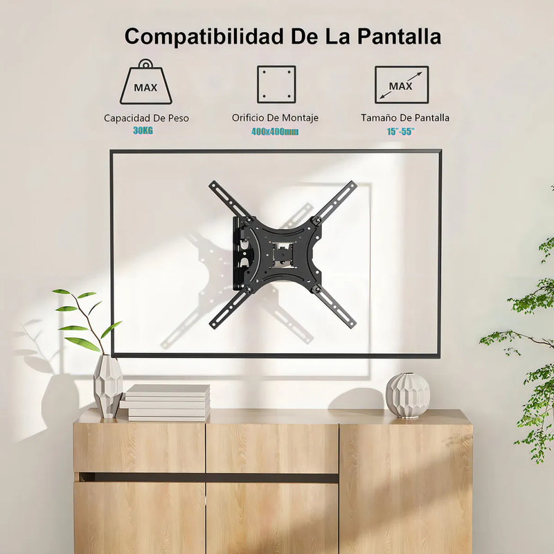 Soporte Auxamy X-400 Soporte De Pared Para Tv/monitor De 15 A 55 Negro