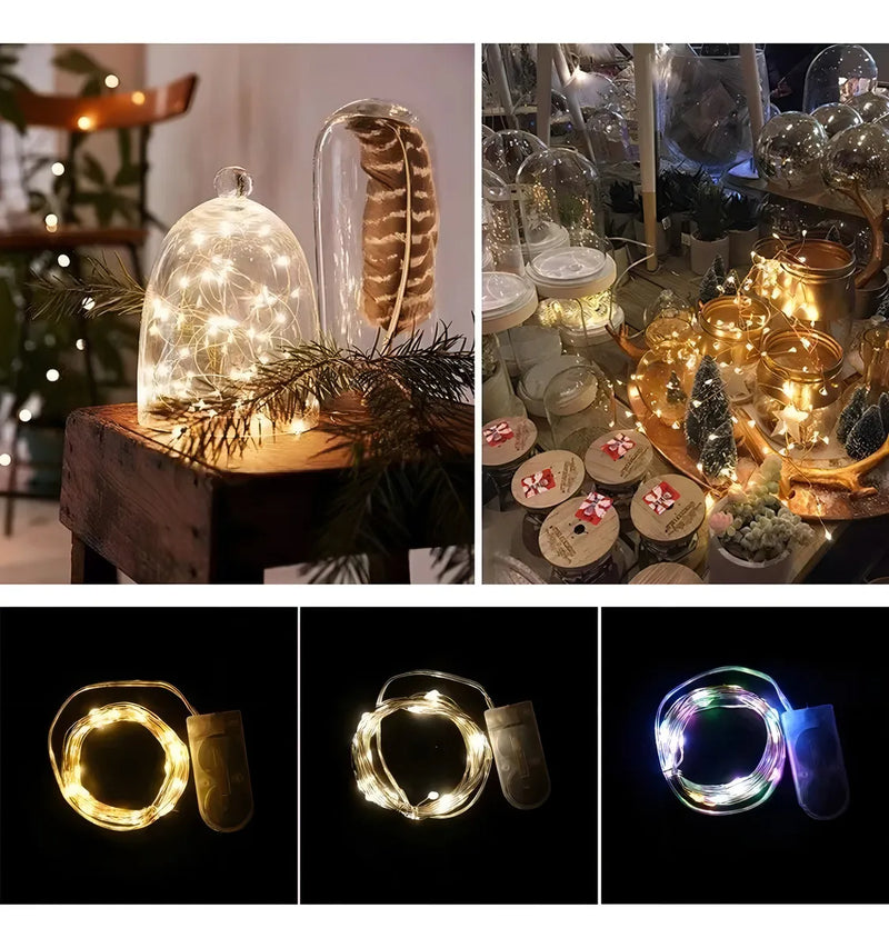 Extensión Alambre Luces Microled 3 Metros Decoración 12unid Luces Amarillo