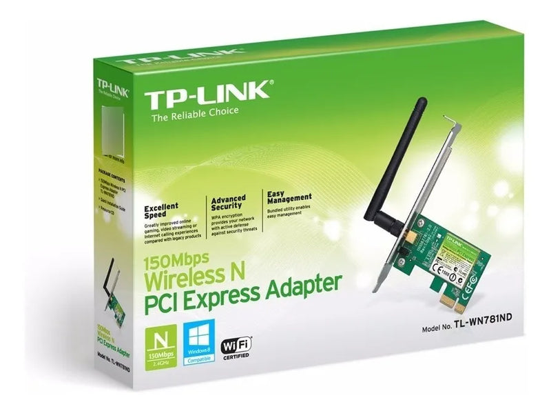 Tarjeta De Red Pci-e Wifi Tp-link 1 Antena Wn781nd