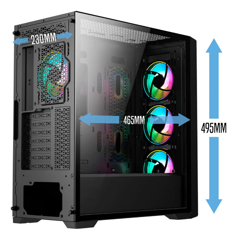 Gabinete Caja Atx Gamer Iceberg Titan M16 Blanca 4 Fans Argb