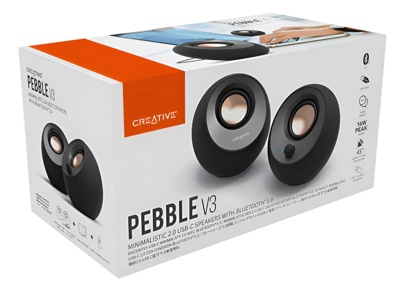 Altavoces Creative Minimalista, Pebble V3 2.0, Bluetooth 5.0