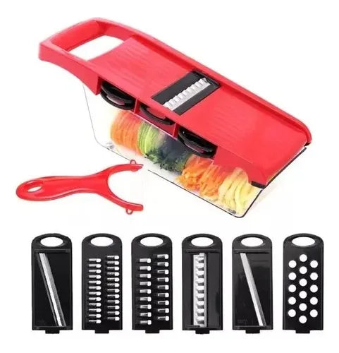 Cortador De Cocina Rallador De Verduras Mandoline 6 En 1 Gris
