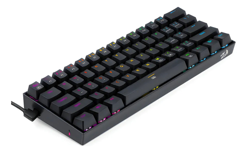 Teclado Dragonborn K630 Qwerty Red Negro Con Luz Rgb Españo Idioma Español Latinoamérica Color Del Teclado Negro