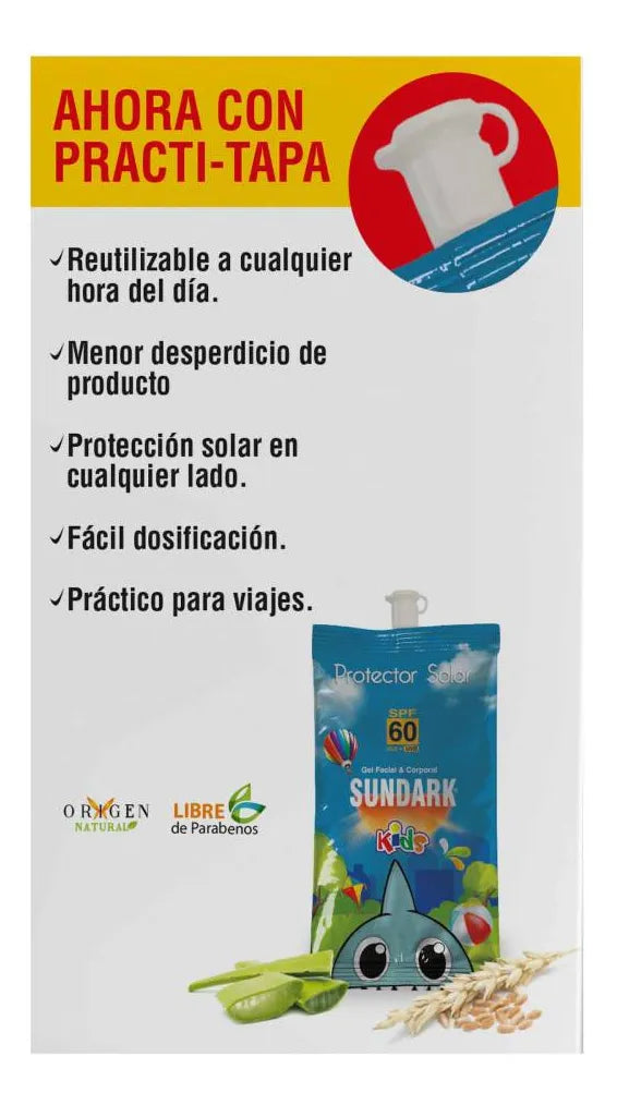 Protector Solar Arawak Sundark Kids Spf 60 Sachet 10 Caja 12