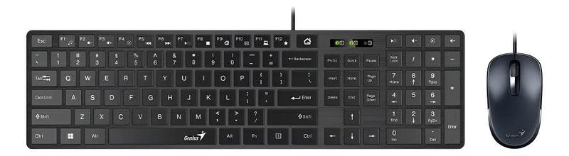 Combo Mouse y teclado Ultradelgado Genius Slimstar C126 Conexion Usb Negro, en español
