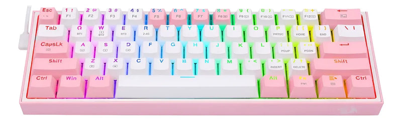 Teclado Redragon Fizz Pro Wireless K616-rgb White/pink Teclado Blanco-rosa Idioma Español