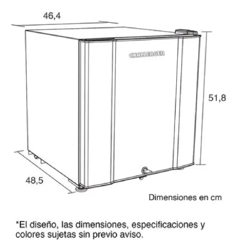 Minibar Challenger Gris De 50.5 Litros Brutos - Cr 051 Titanium Negro
