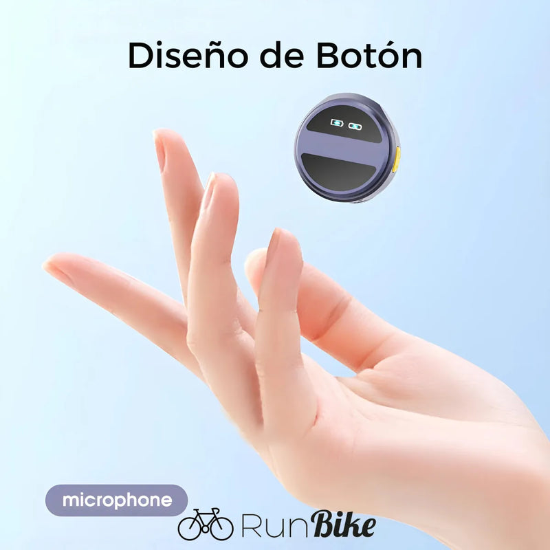 Microfono de Solapa Inalambrico Moneda con Cancelacion de Ruido 2 en 1 iPhone Android Tipo C Lavalier RunBike Lark Sx21 con Antipop Negro