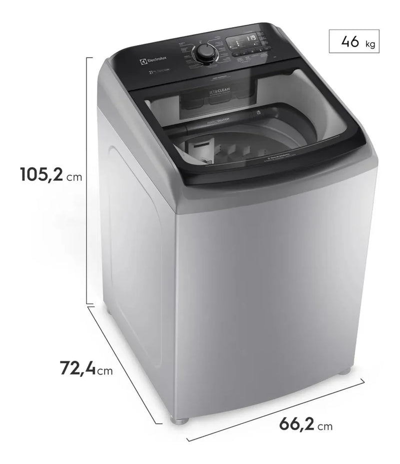 Lavadora Superior Perfect Care Ls21i 21kg Silver Electrolux Gris