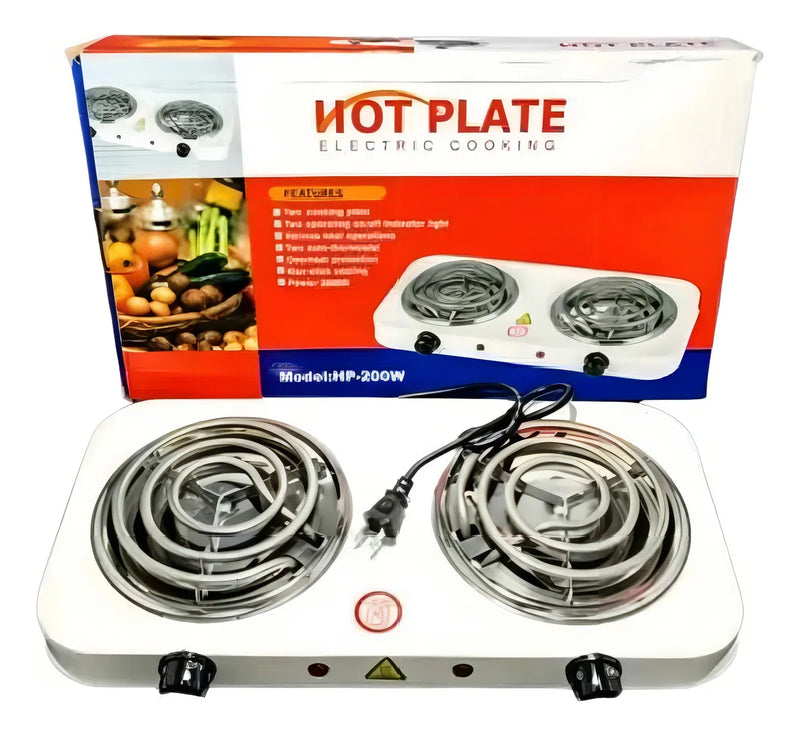 Estufa Eléctrica De 2 Puesto (2000w) Hot Plate Color Blanco