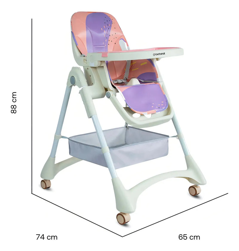 Silla Comedor Bebé colchada Ajustable En Altura 6 Posiciones Portatil Bebesit Aquarella