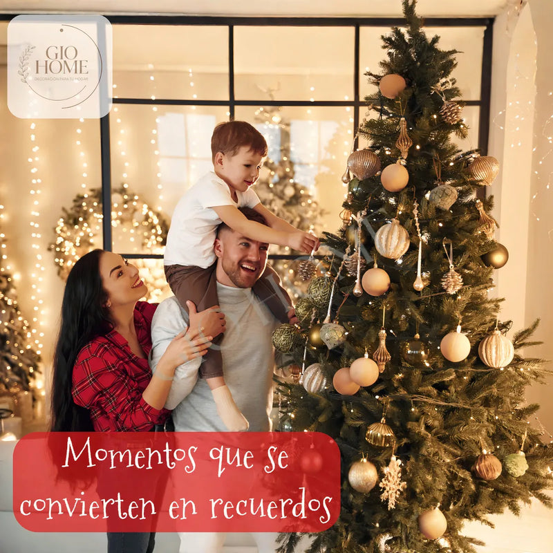 Arbol De Navidad Arizona 1.80m 736 Puntas Gio Home Pino Navideño Look Natural Base Metalica Artificial Para Decoracion Con Bolas Adornos Extension Cintas Bombillos Botas Campanas Luces Estrella Noel