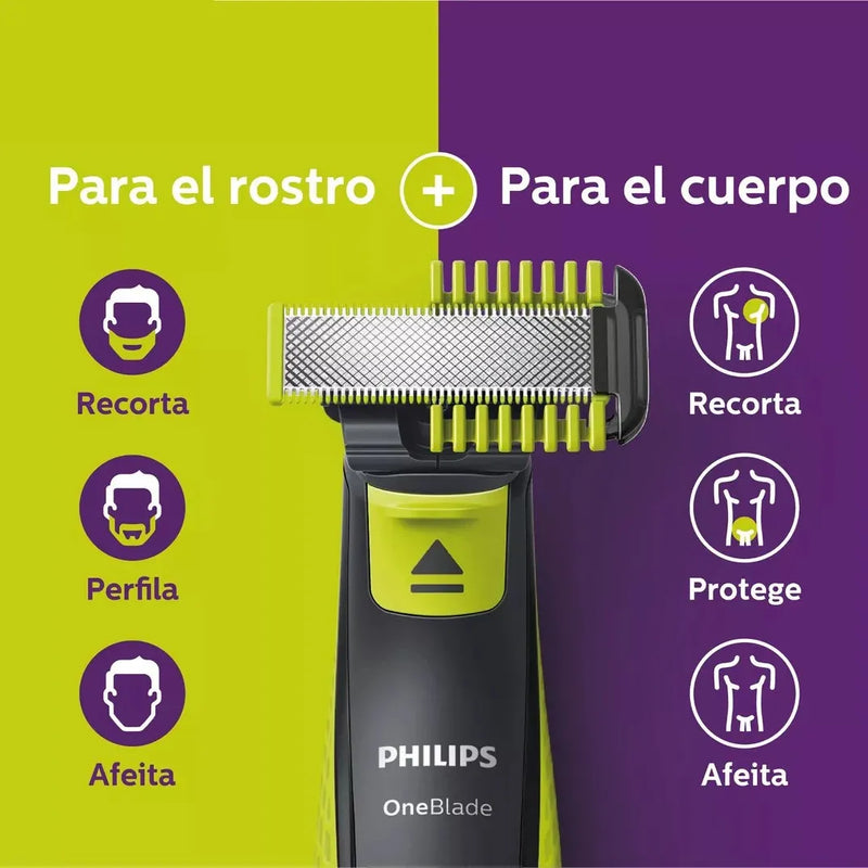 Afeitadora Philips OneBlade Face&Body Para Cara y Cuerpo QP2824/10 afeitadora corporal