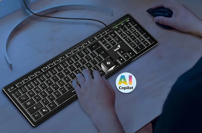 Teclado Con Cable Genius Slimstar 820 Iluminado Usb Teclado Negro Idioma Español España