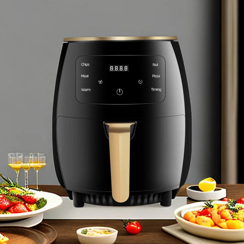 Air Fryer 6l Digital Con Bandeja Antiadherente Casa Cocina Negro