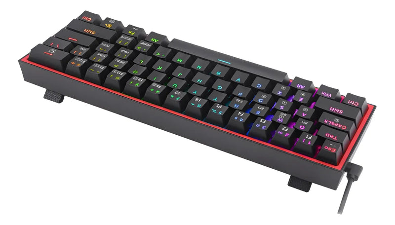 Teclado Mecánico Redragon Fizz Pro K616 Rgb Wireless Dual Color Del Teclado Negro Idioma Español Latinoamérica