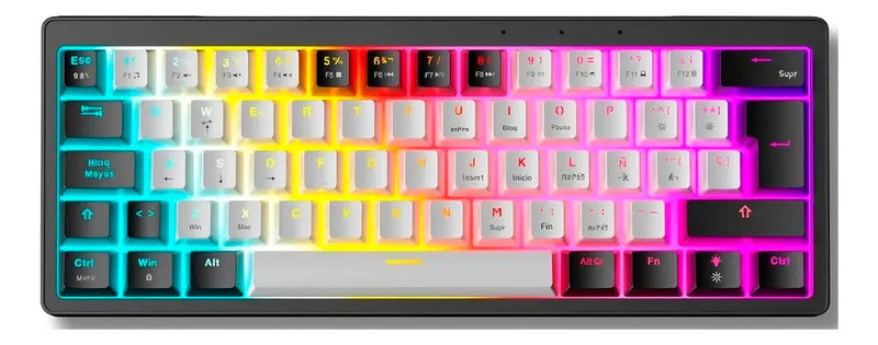 Teclado Gamer Mecánico Zifriend Ag61 Español Black Switches Retroiluminado Rainbow 62 Teclas 60% Compacto Interruptores Intercambiables En Caliente Hot Swap