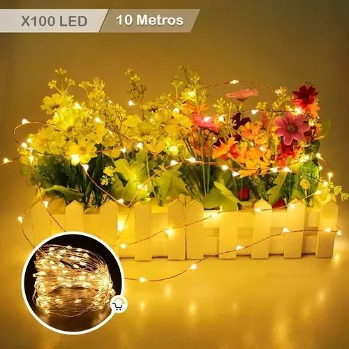 Extensión Micro Led Lineal 10m 100 Luces Navidad Cálida 1540 Cálida