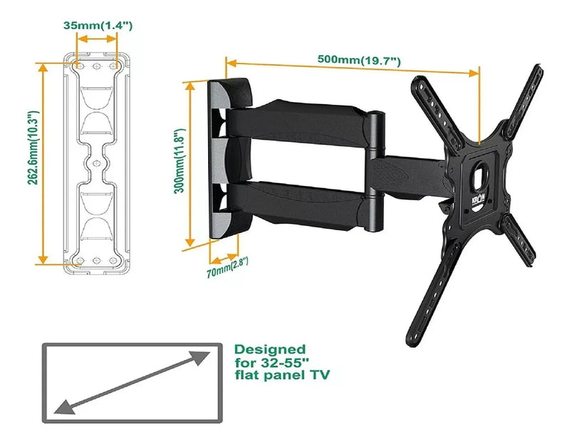 Soporte Tv 32 A 65 P4 Grande Brazo Largo Giratorio Disponible
